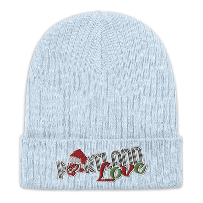 Original Portland Love Christmas Black Ribbed Knit Beanie image 6