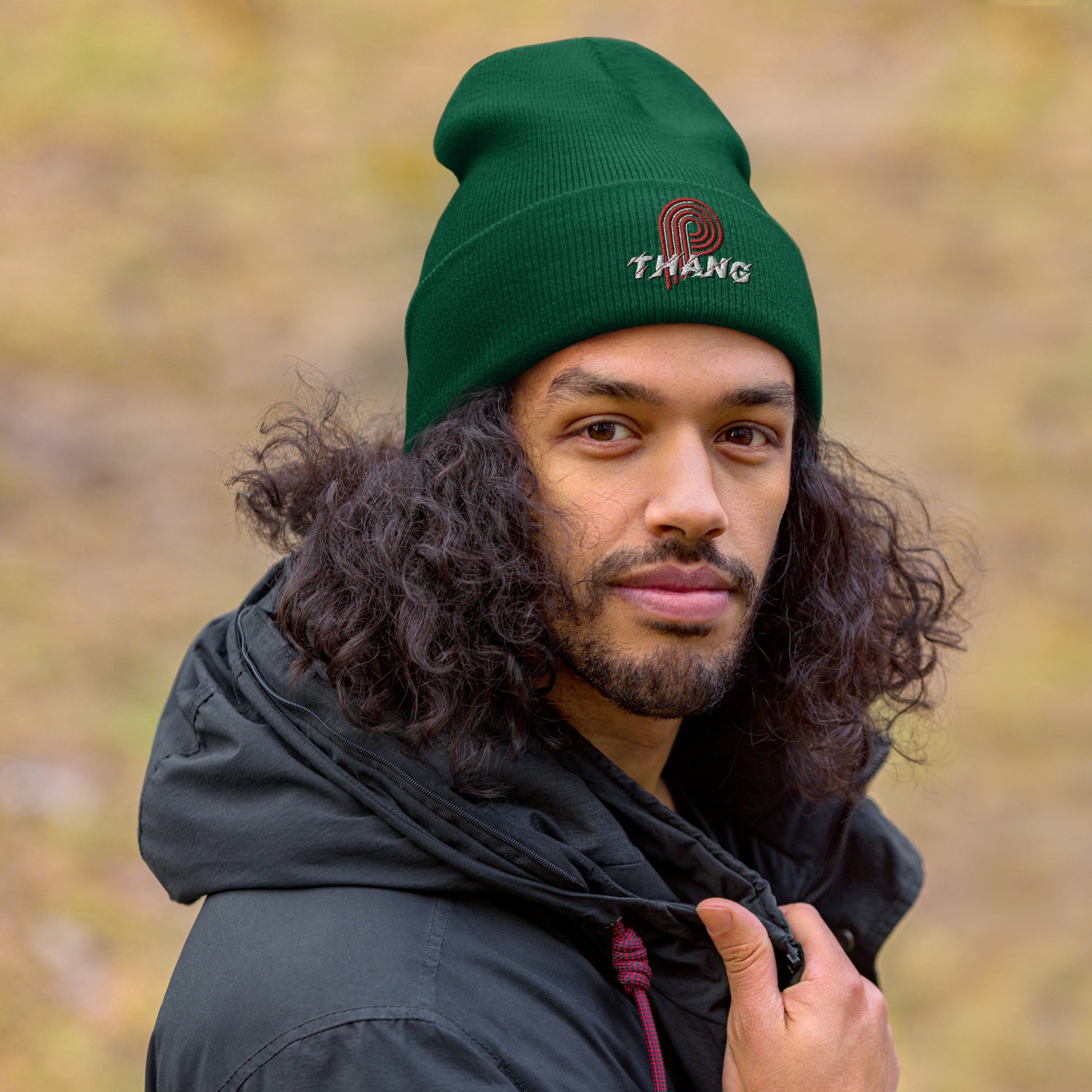 P-Thang (Red/White) Cuffed Beanie image 7