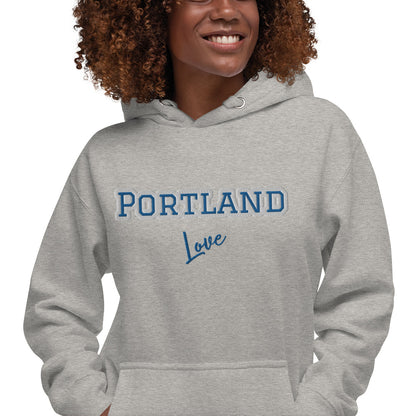 Block Style Royal/White Embroidered Unisex Hoodie image 37