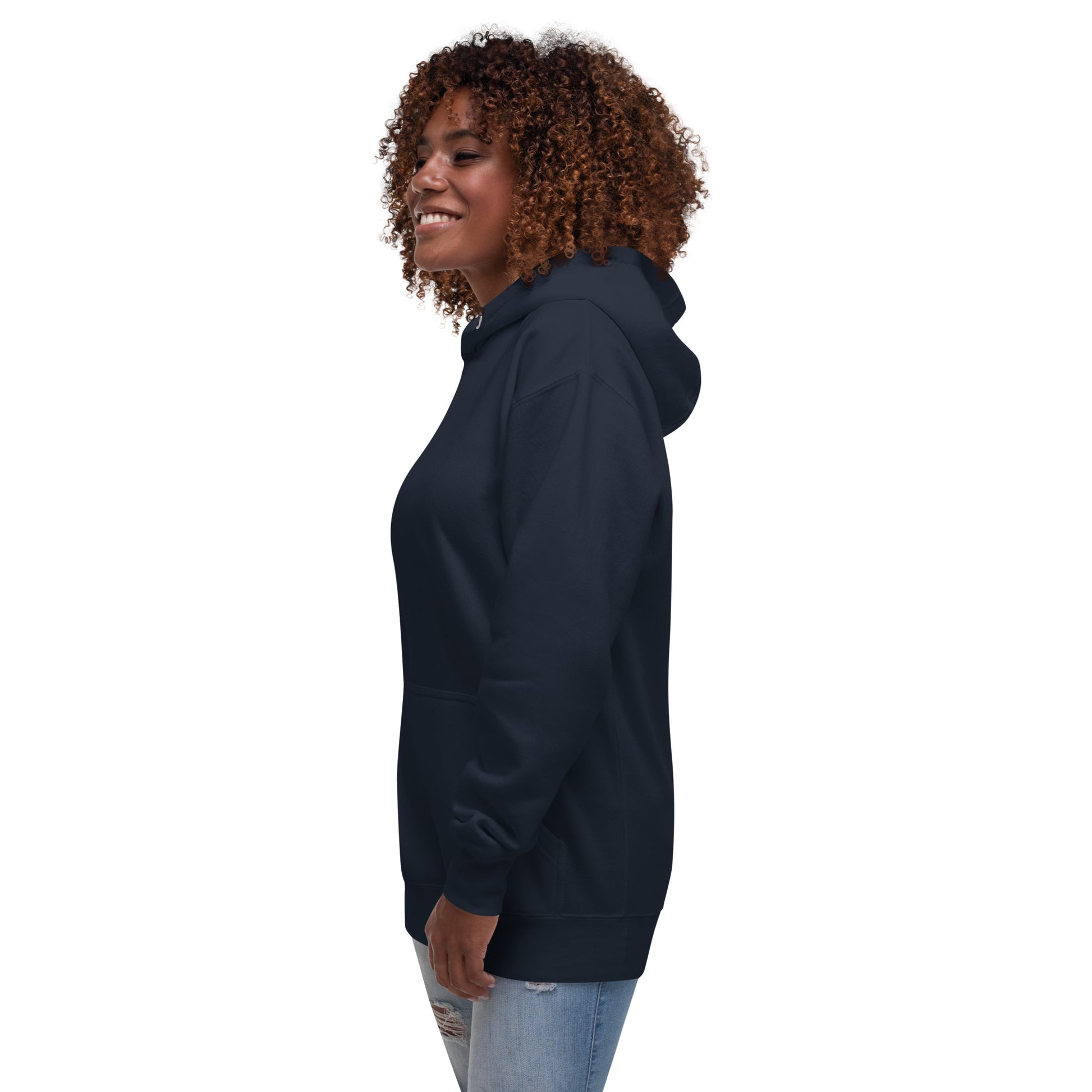 Block Style Royal/White Embroidered Unisex Hoodie image 7