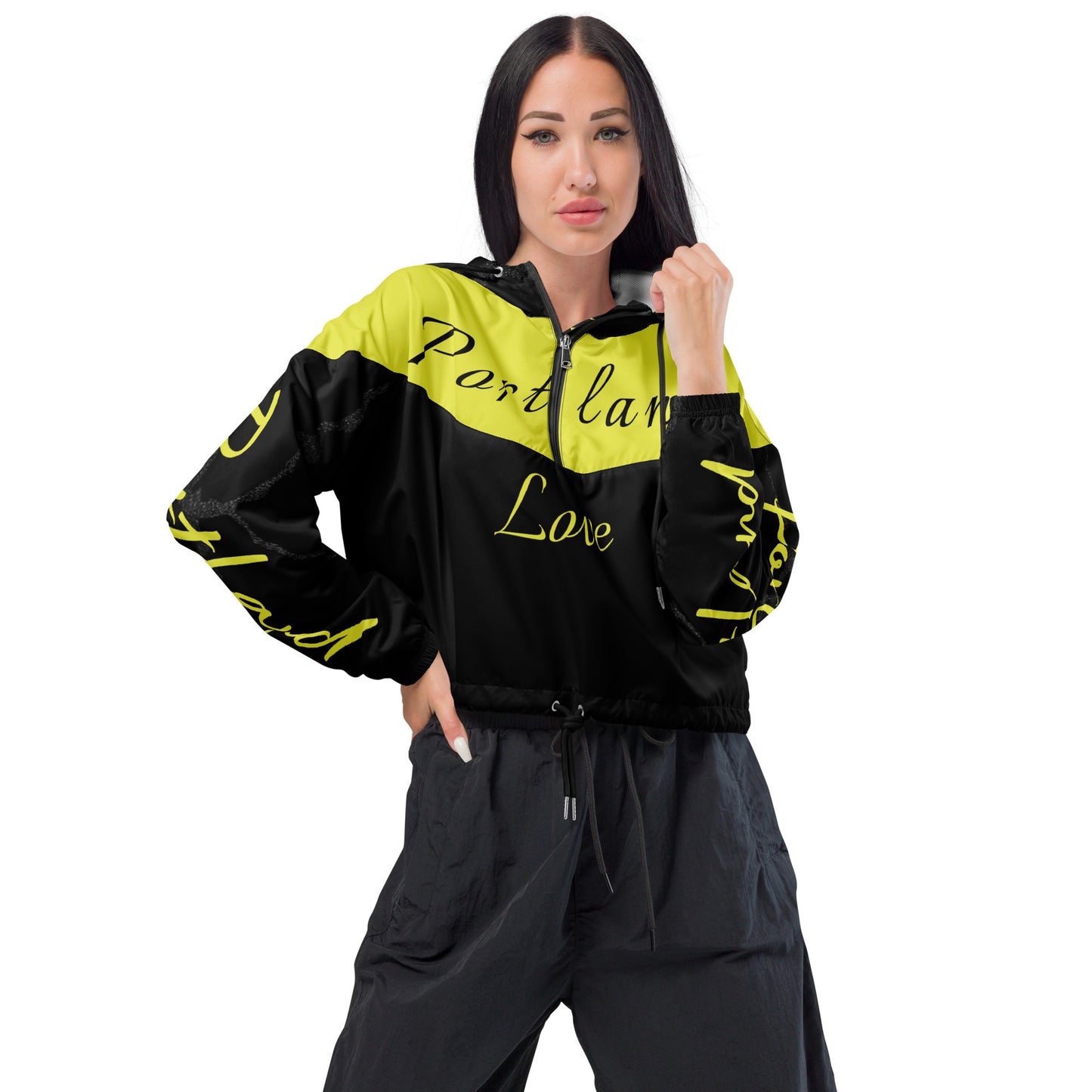 Portland Love Bumblebee Women’s Cropped Windbreaker image 5