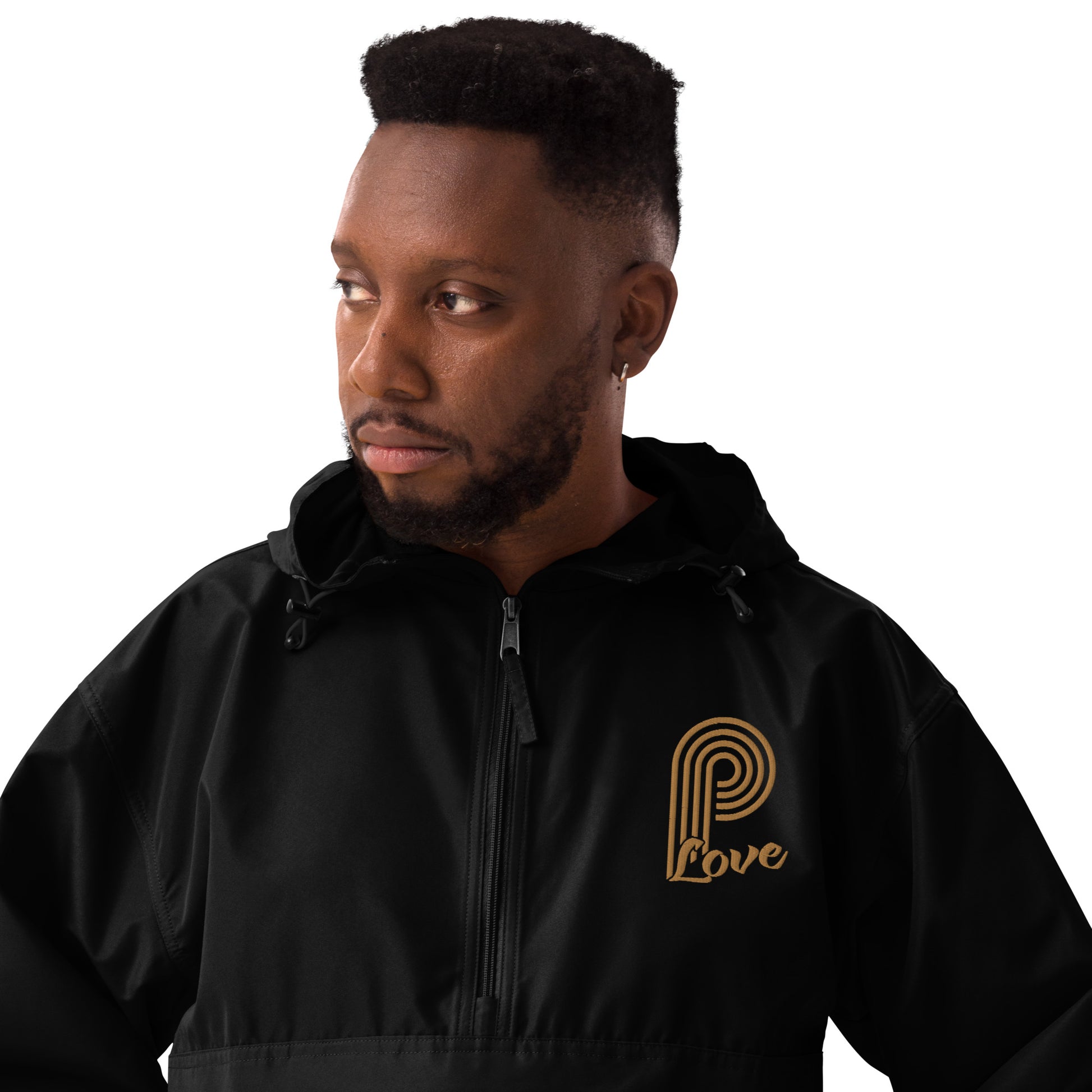P-Love (Gold) Embroidered Champion Packable Jacket image 1