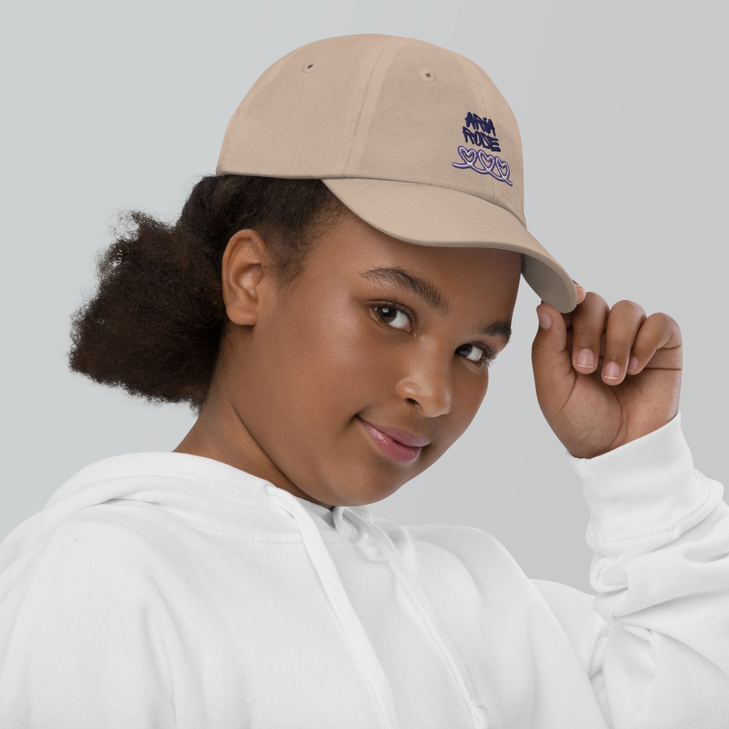 Aria Rose Purple Heart Youth Baseball Cap image 21