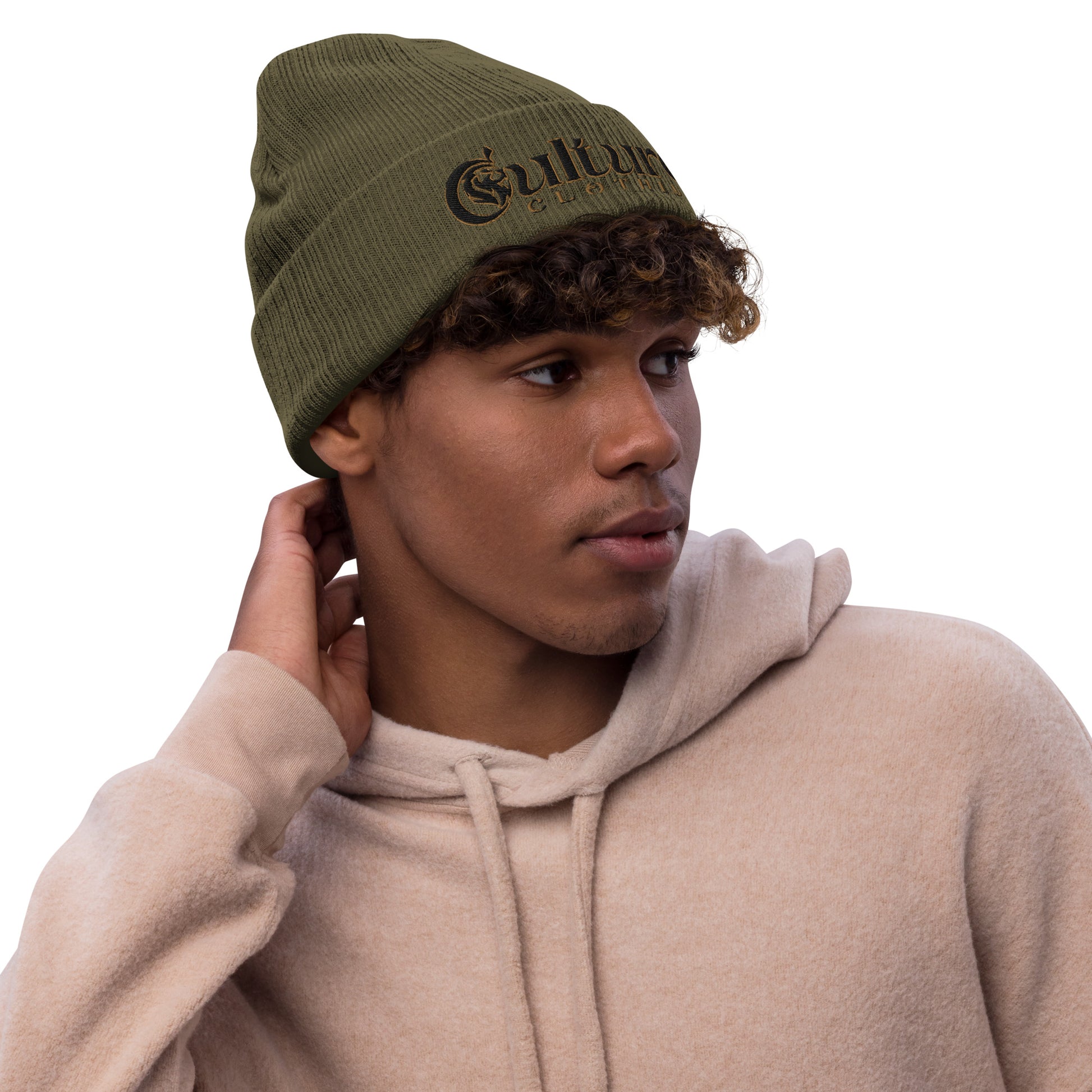 Culture Black Ribbed Knit Beanie image 0