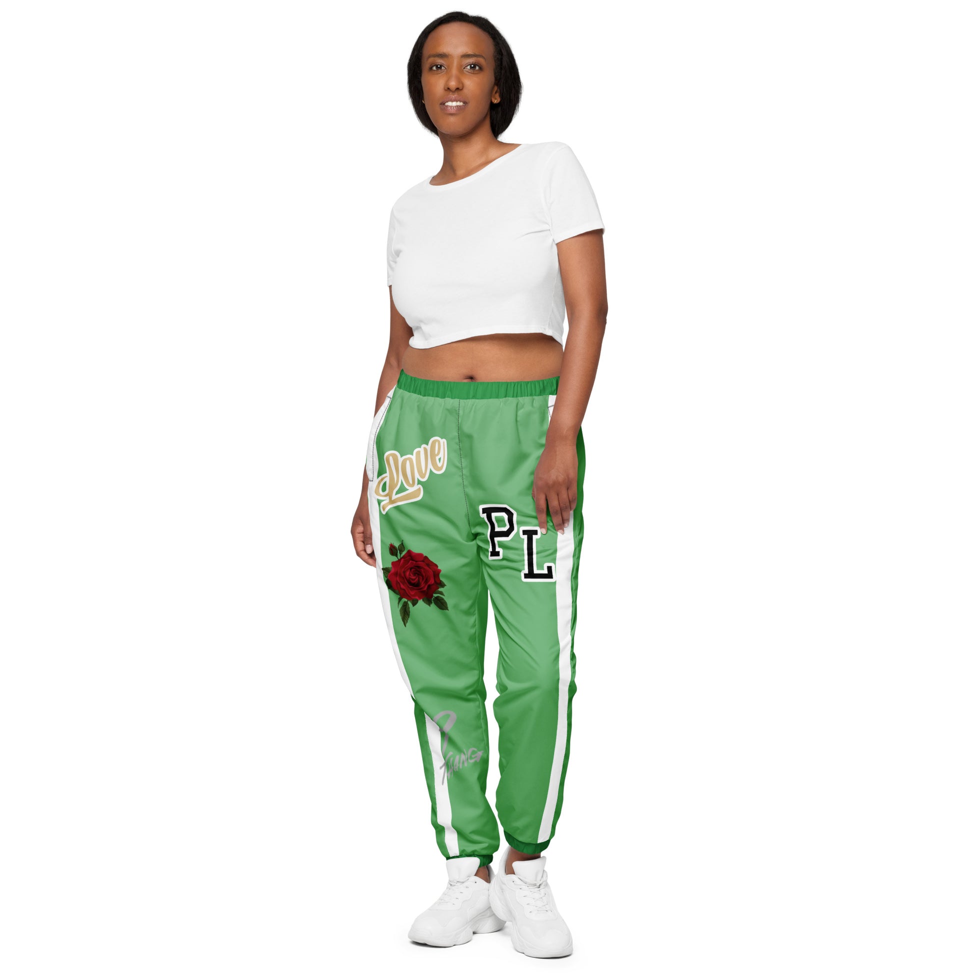 Portland Love Logos Bay Leaf and Sea Green Unisex Track Pants image 3