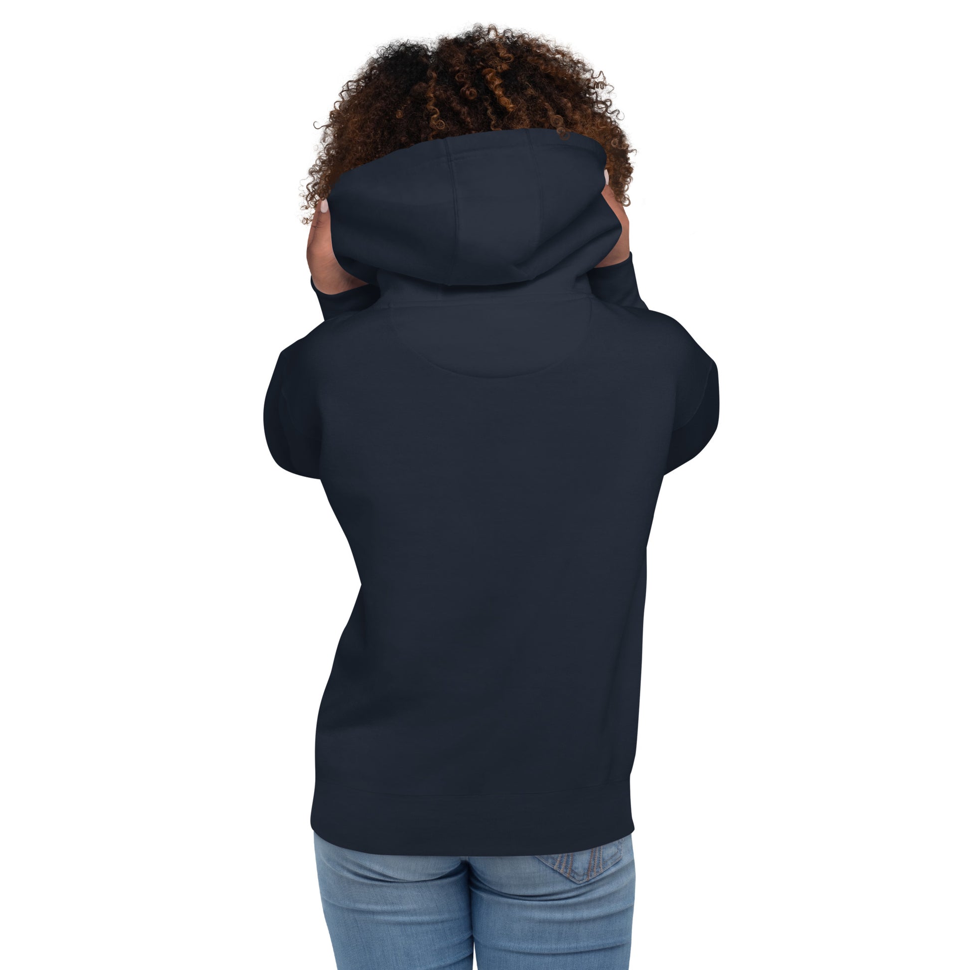 Block Style Royal/White Embroidered Unisex Hoodie image 6