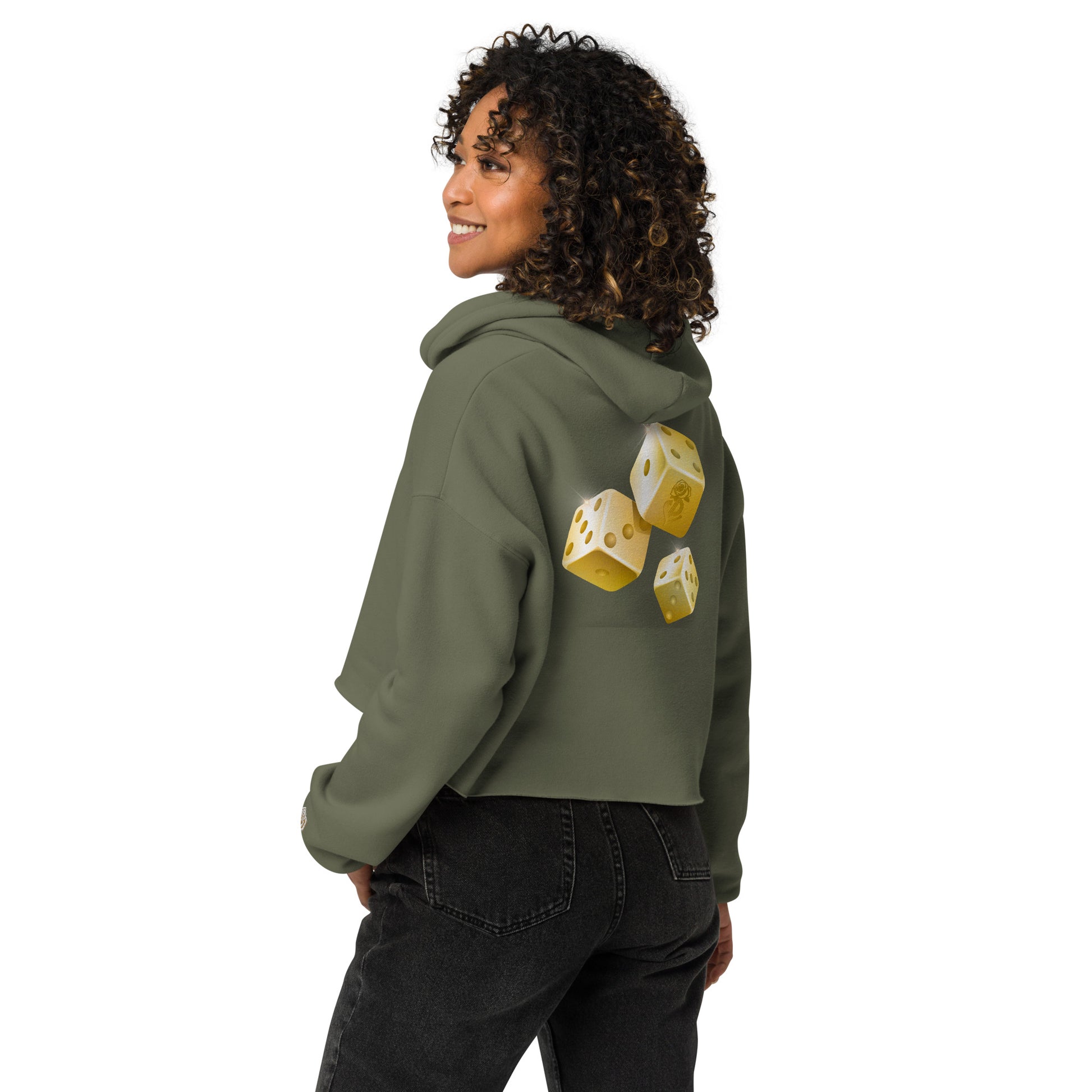 Gold Portland Love w/Dice Crop Hoodie image 7