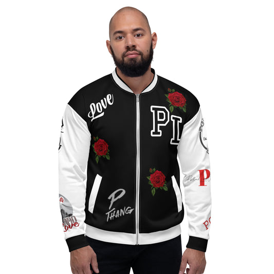 Portland Love Logo PL-Rose Bomber Jacket (Black) image 0