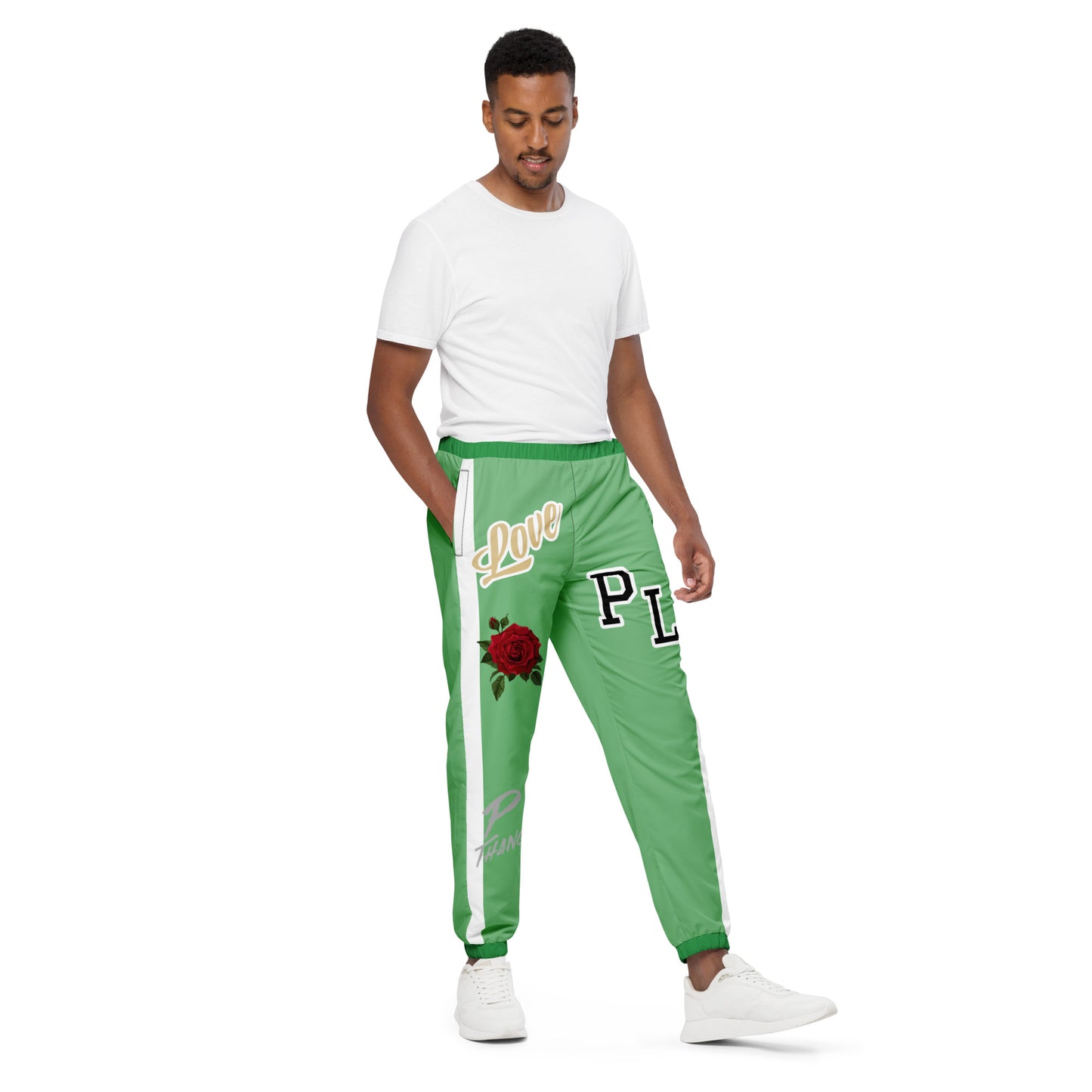 Portland Love Logos Bay Leaf and Sea Green Unisex Track Pants image 1