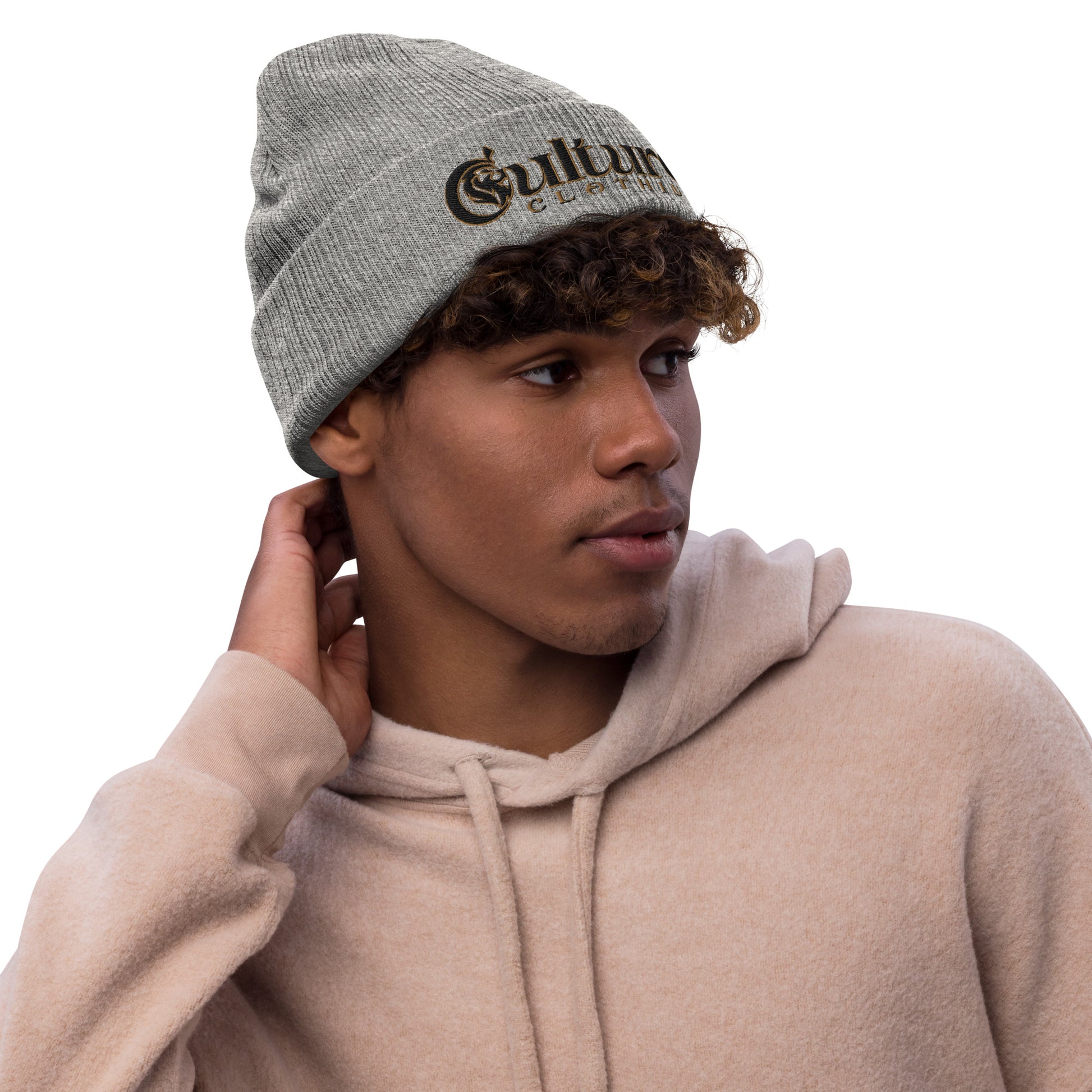 Culture Black Ribbed Knit Beanie image 8