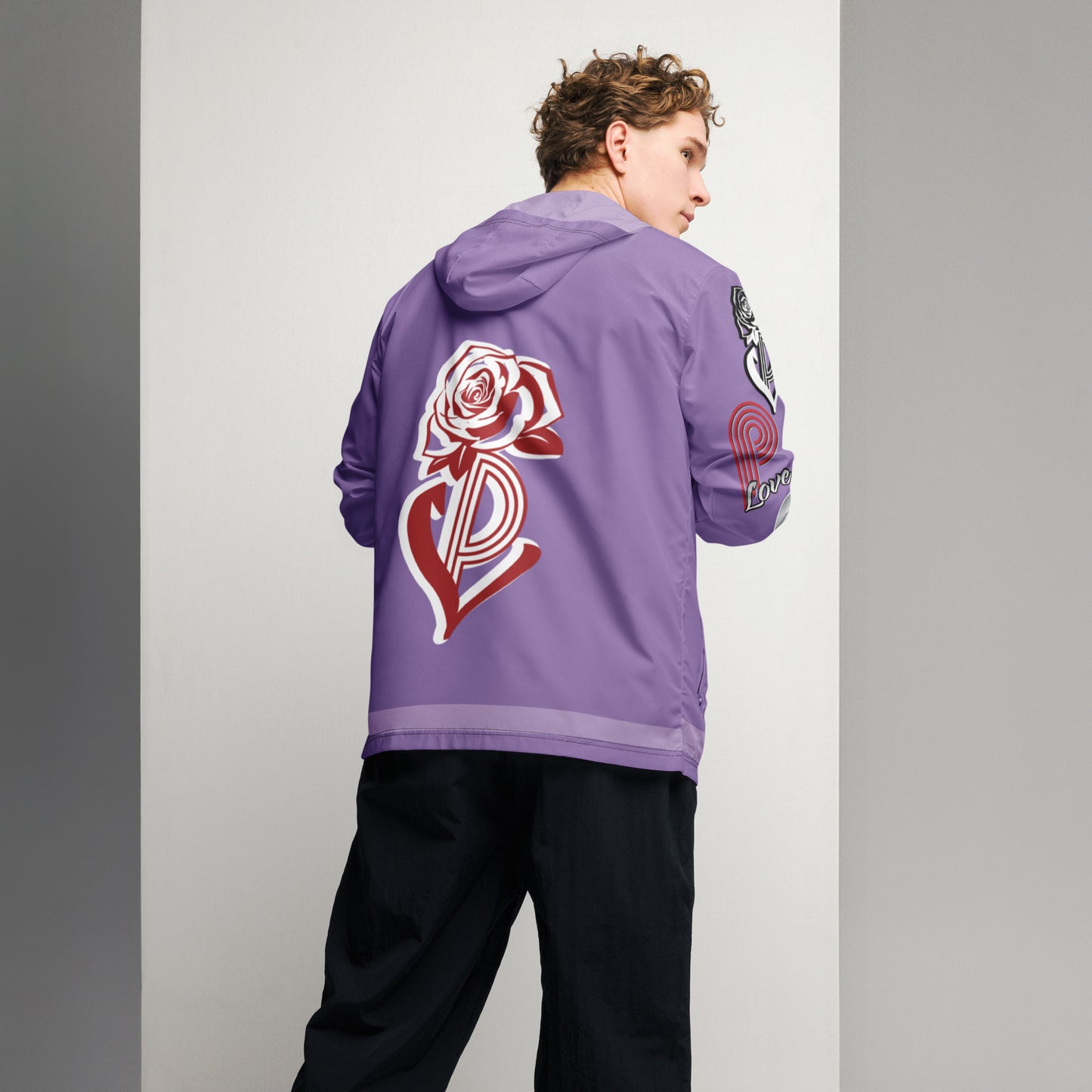 Portland Love Logos Purple Men’s Windbreaker image 12