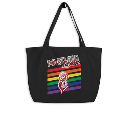 Portland Love Rainbow Large Organic Tote Bag image 1