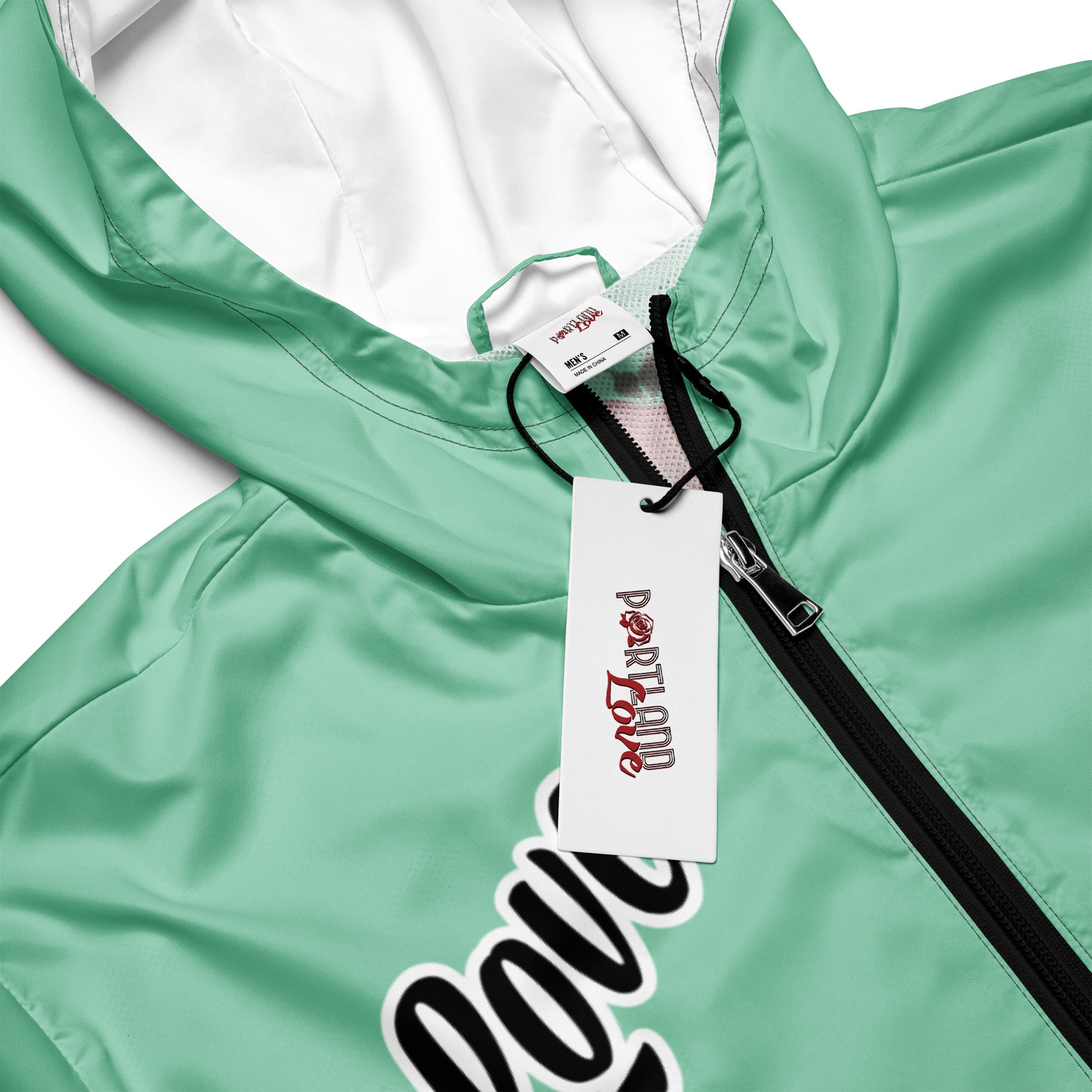 Portland Love Logos Vista Blue Men’s Windbreaker image 4