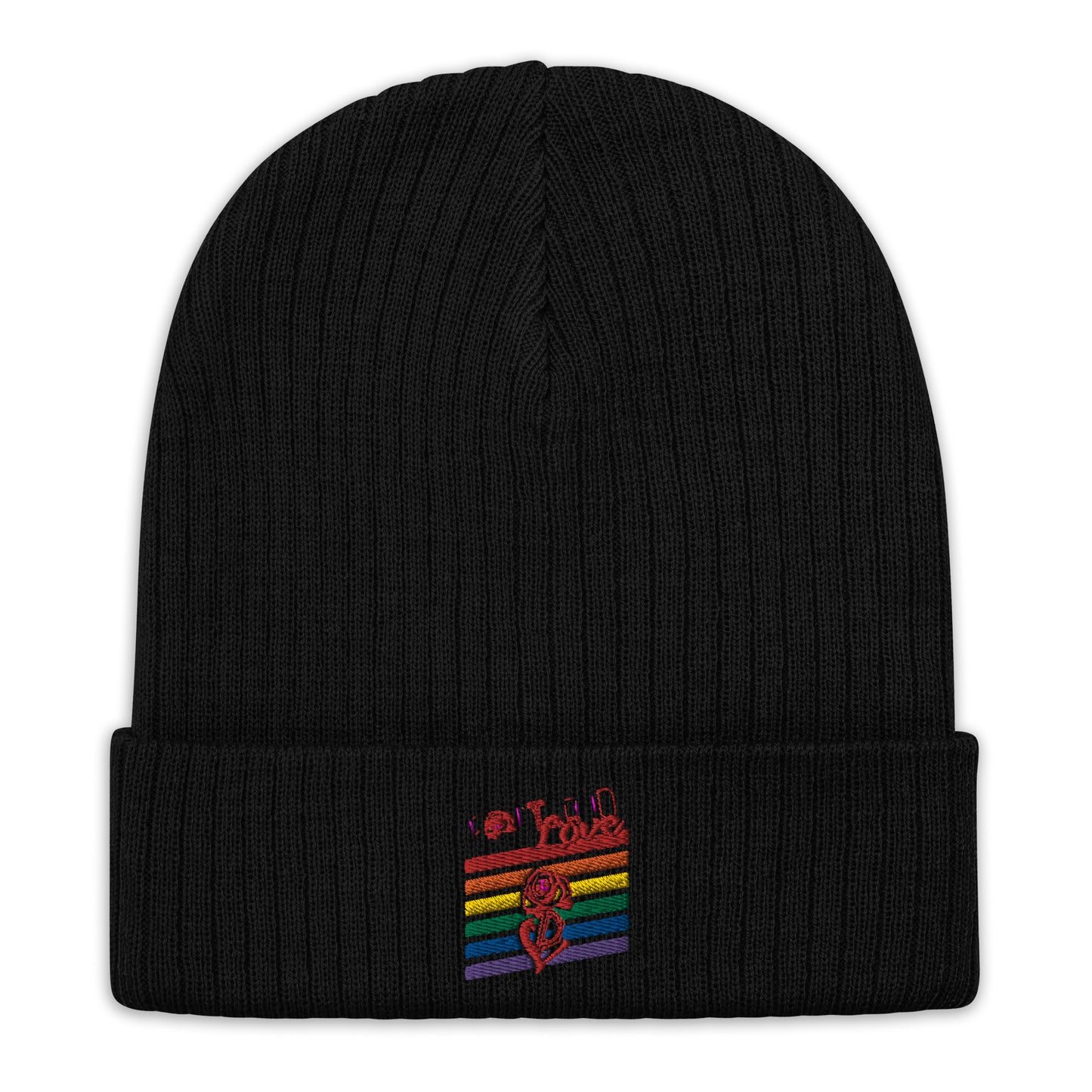 Rainbow Ribbed Knit Beanie image 0