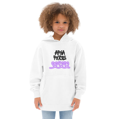 Aria Rose Purple Heart Kids Fleece Hoodie image 6