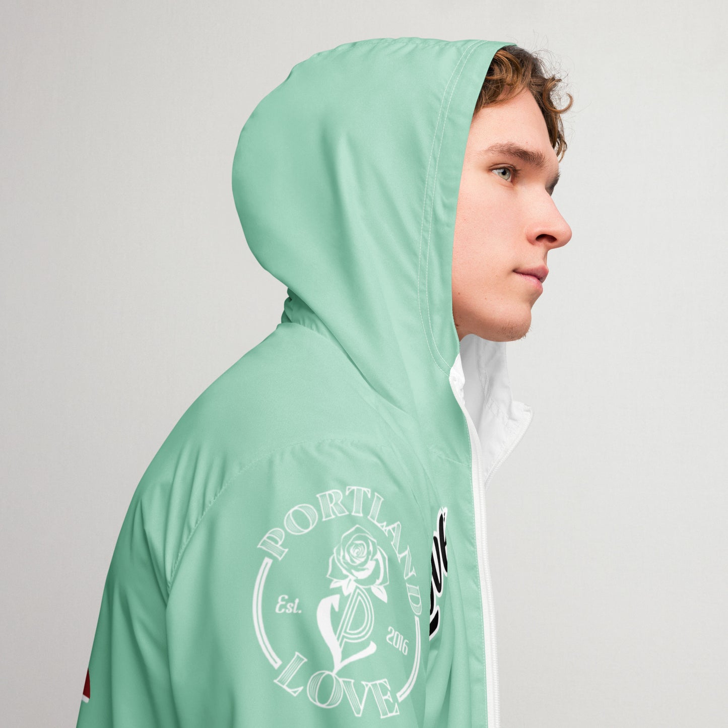 Portland Love Logos Vista Blue Men’s Windbreaker image 16