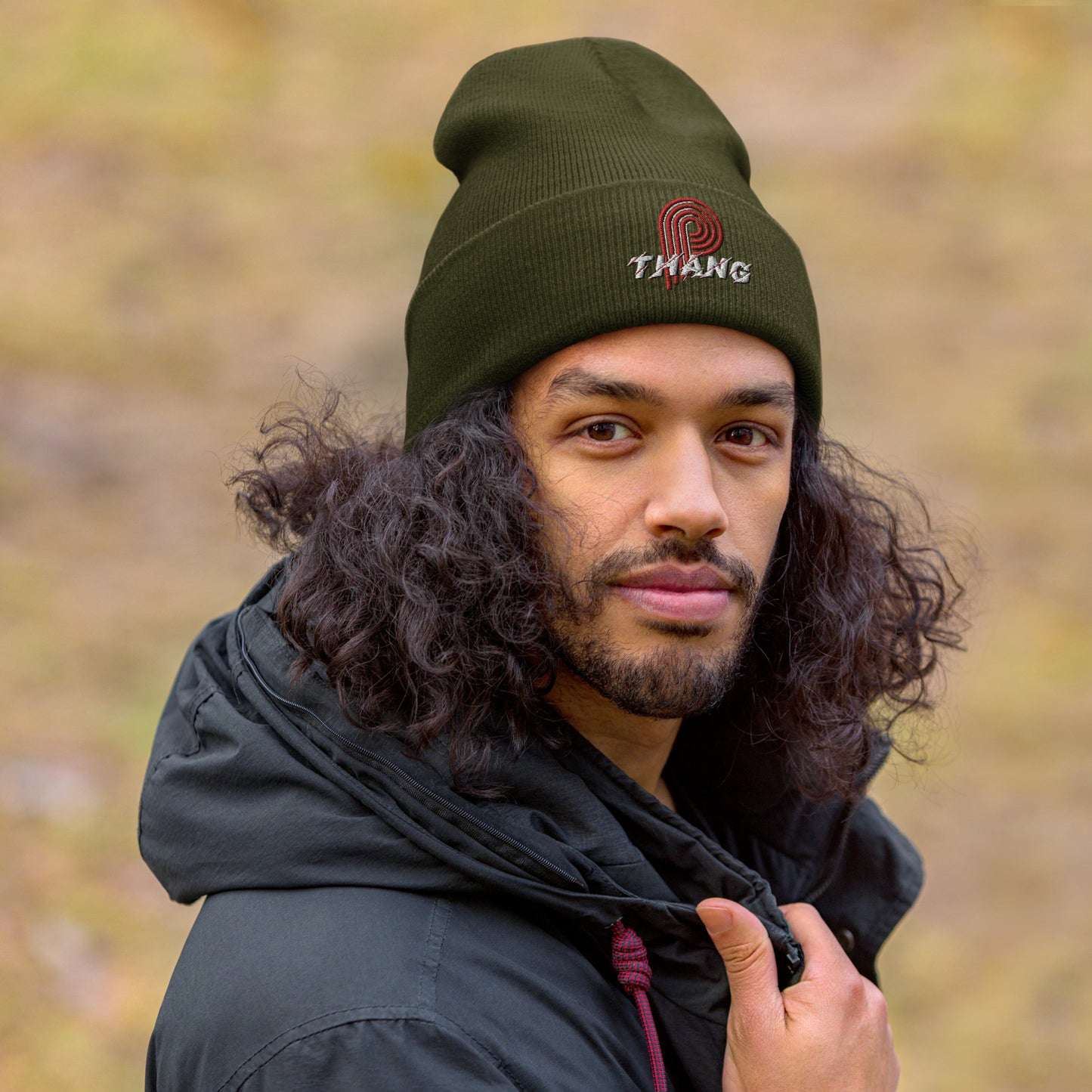 P-Thang (Red/White) Cuffed Beanie image 6