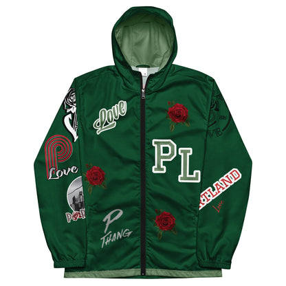 Portland Love Forest Green Logo Men’s Windbreaker image 4