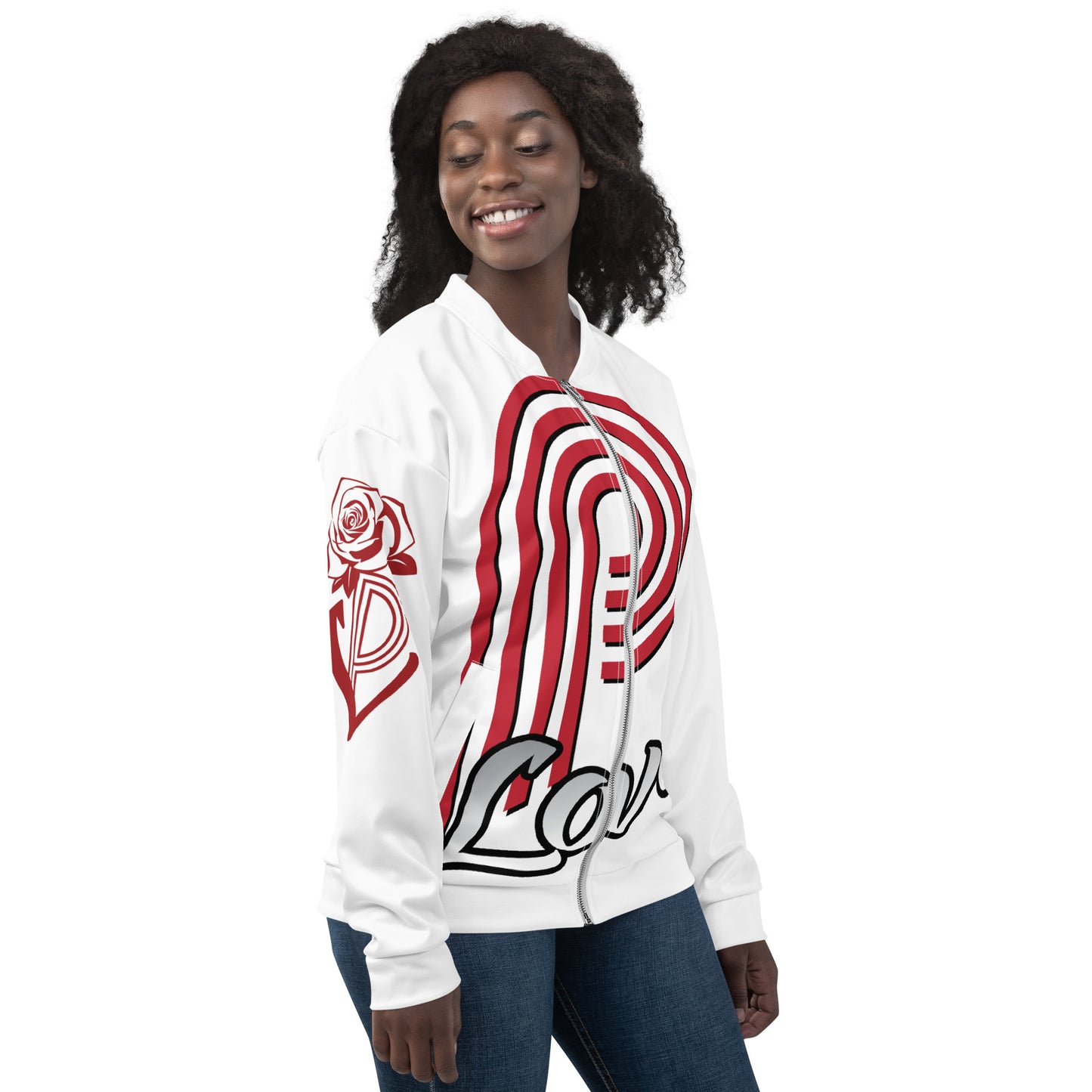 Big P-Love Unisex Bomber Jacket image 1