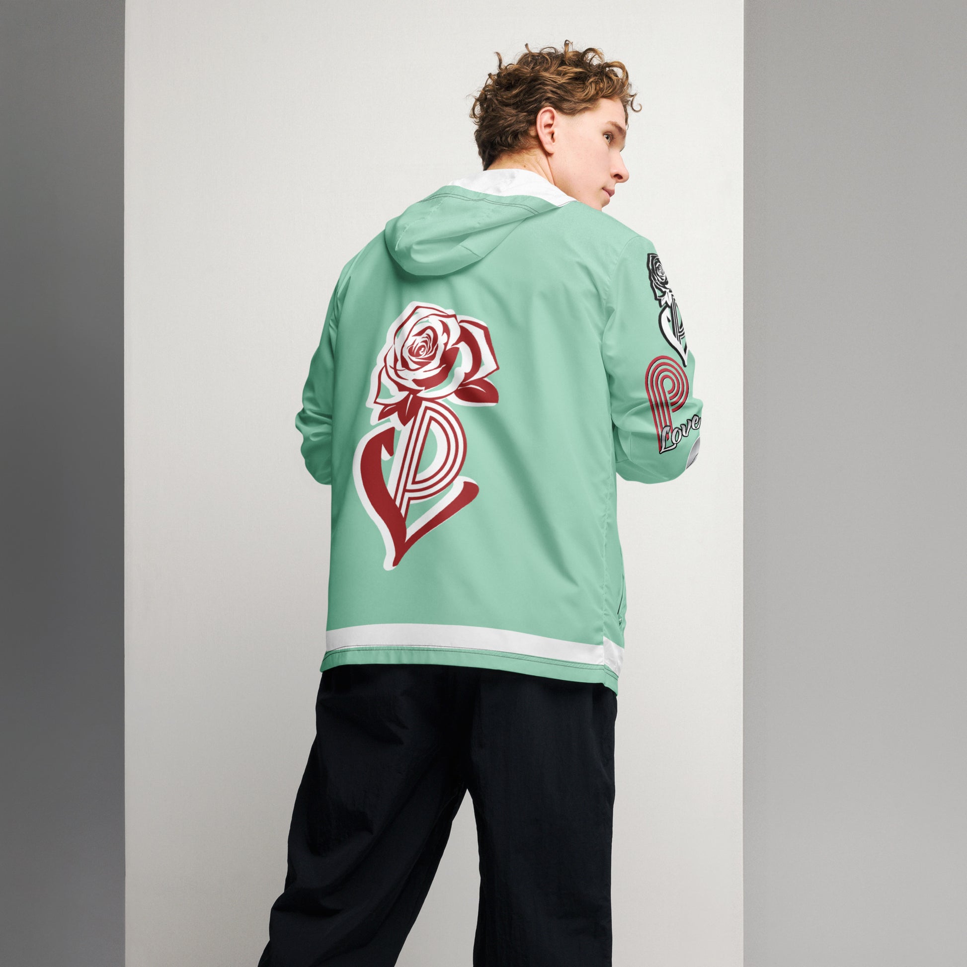 Portland Love Logos Vista Blue Men’s Windbreaker image 13
