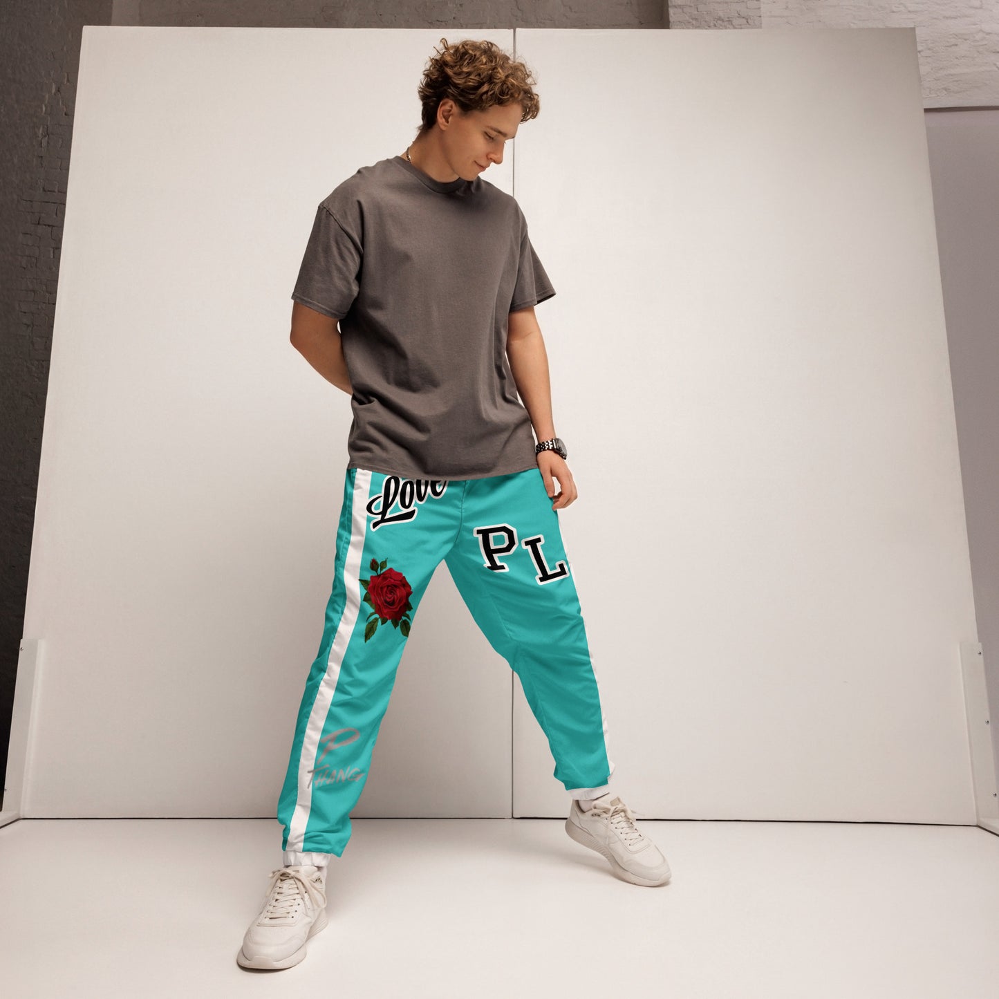 Portland Love Logos Dark Turquoise Unisex Track Pants image 5