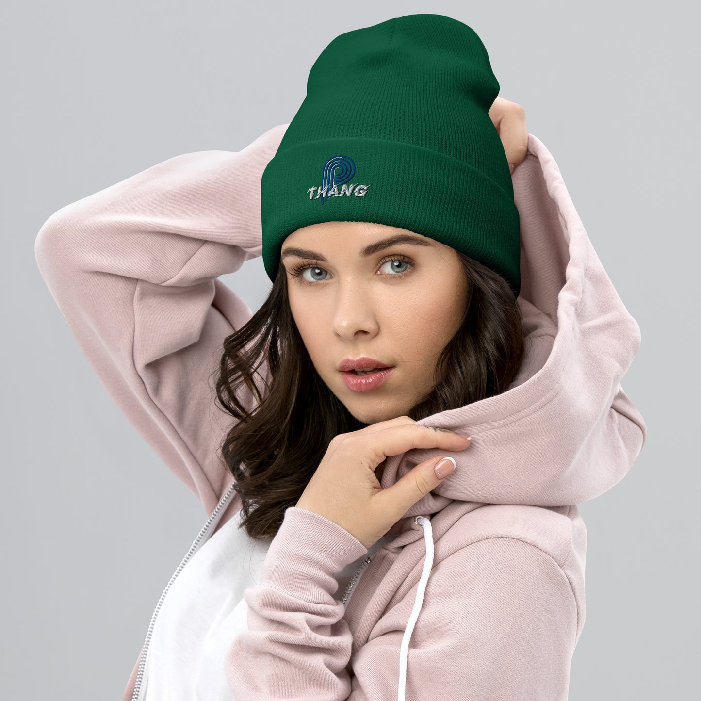 P-Thang (Royal/White) Cuffed Beanie image 5