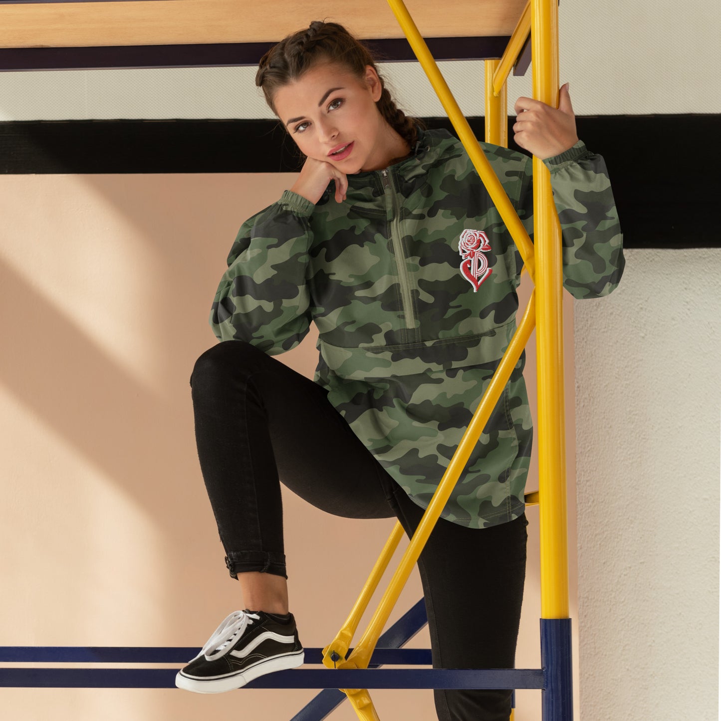 PL Rose Embroidered Champion Packable Jacket image 4