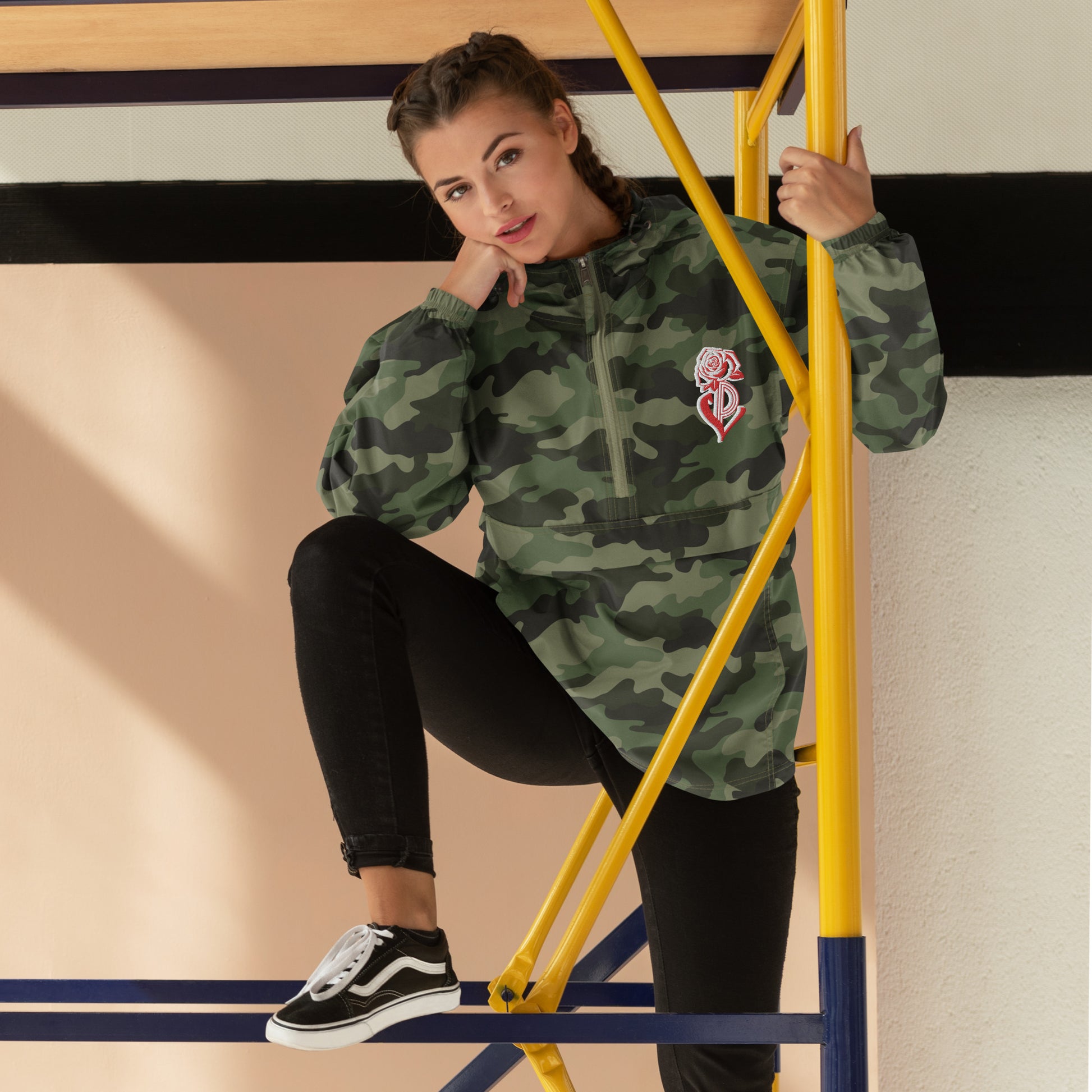 PL Rose Embroidered Champion Packable Jacket image 4