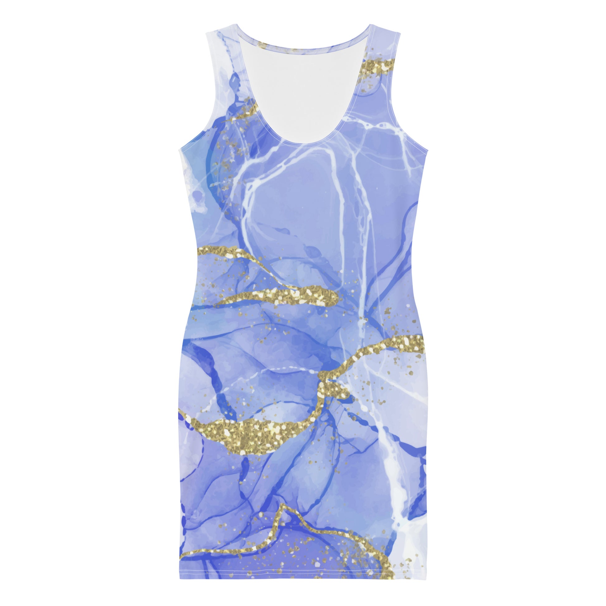 Portland Love Blue /Gold Marble Element Sublimation Cut & Sew Dress image 4