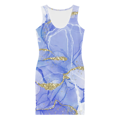 Portland Love Blue /Gold Marble Element Sublimation Cut & Sew Dress image 4