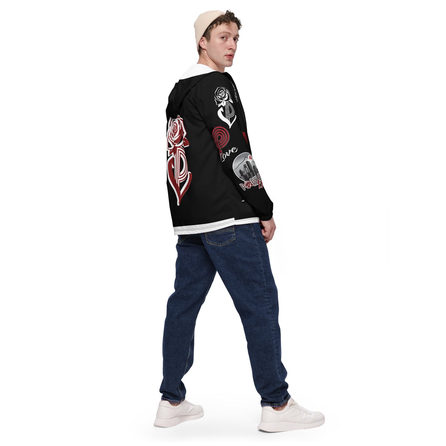 Portland Love Black Logo Men’s Windbreaker  image 1