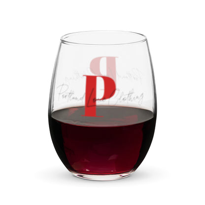 Portland Love "P" Stemless Wine Glass image 0