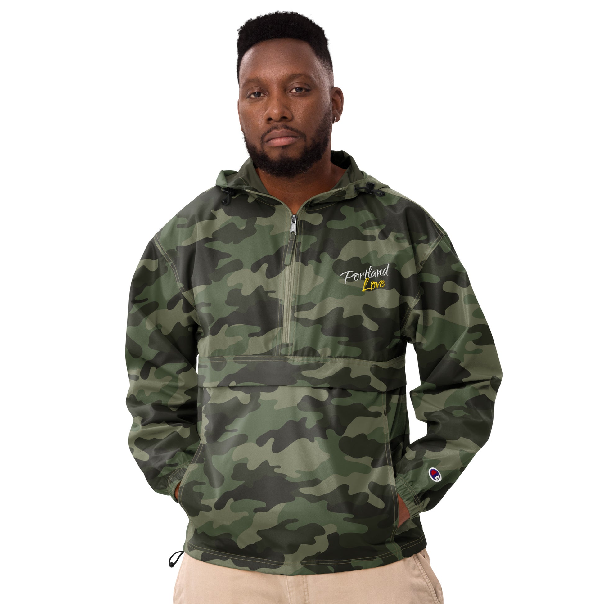 Portland Love (Yellow) Embroidered Champion Packable Jacket image 18