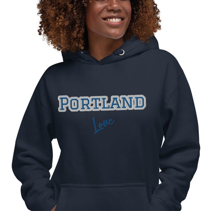 Block Style Royal/White Embroidered Unisex Hoodie image 5