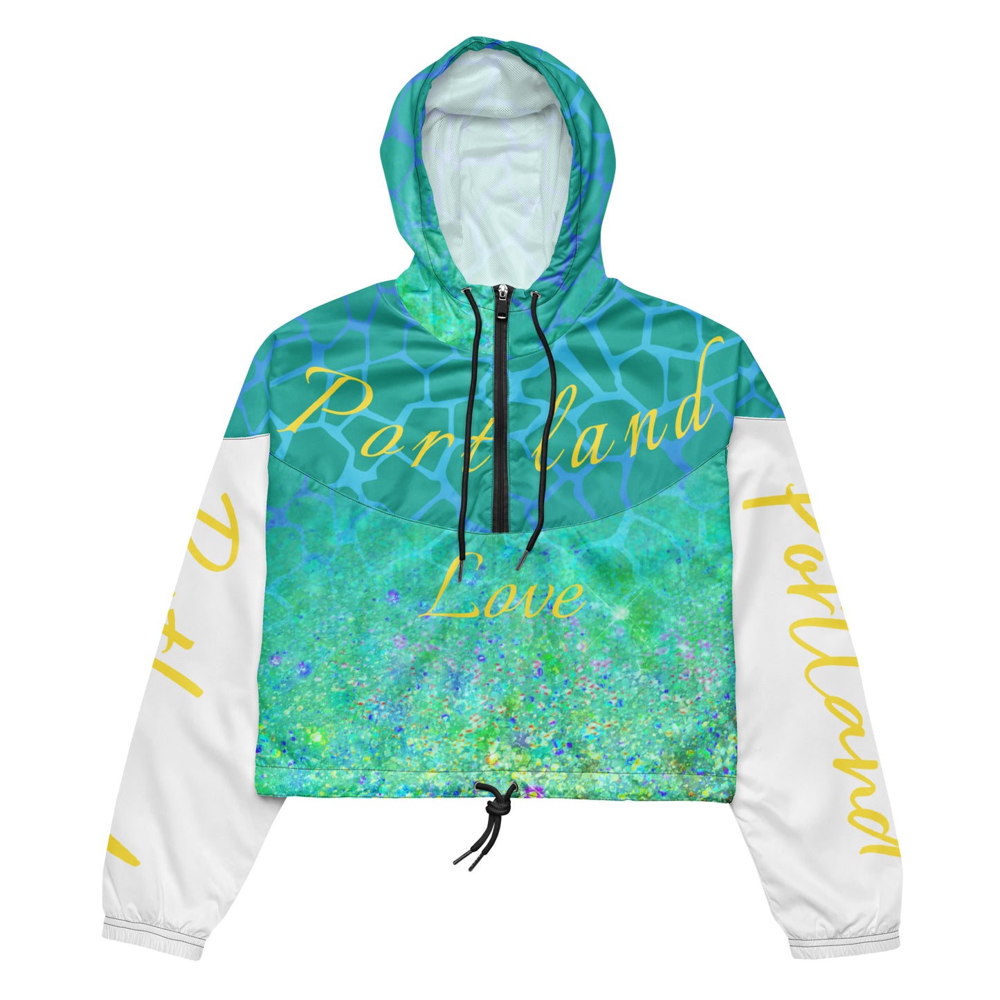 Portland Love Aqua Marine Women’s Cropped Windbreaker image 0