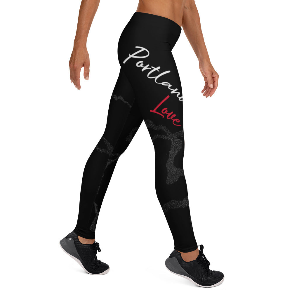 Portland Love Black Marble Leggings image 3