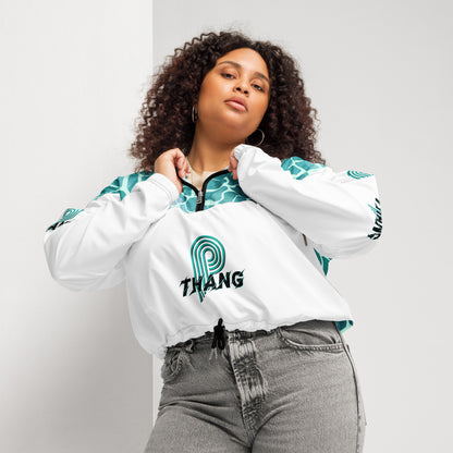 P-Thang Blue Marble Women’s Cropped Windbreaker image 0