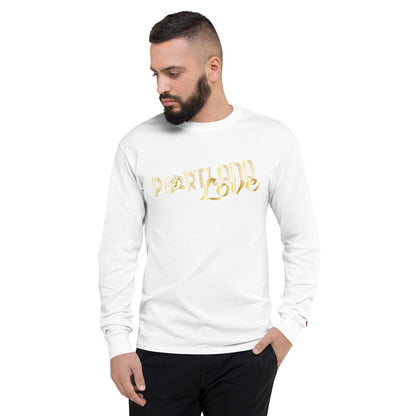 Portland Love Gold Print Men's Champion Long Sleeve Shirt image 5