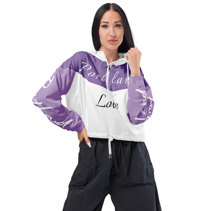 Portland Love Purple Women's Cropped Windbreaker image 5