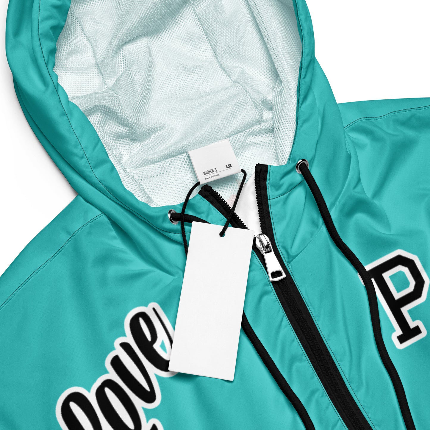Portland Love Logos  Dark Terquioise Women’s Cropped Windbreaker image 7