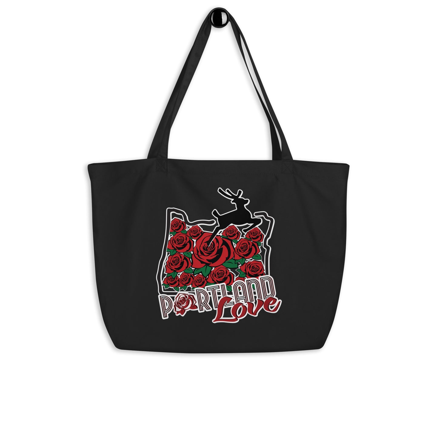 Portland Love Roses Large Organic Tote Bag image 4