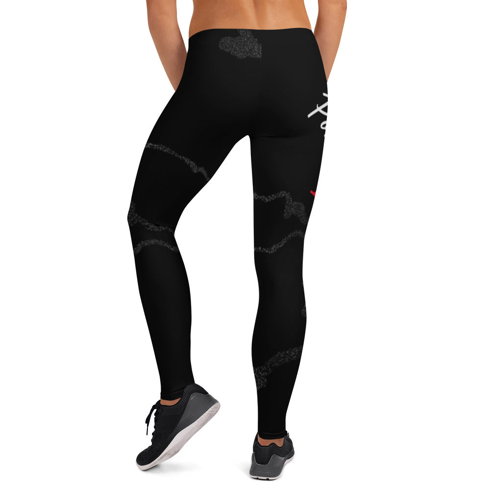 Portland Love Black Marble Leggings image 0