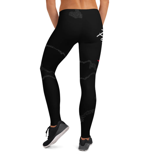 Portland Love Black Marble Leggings image 0