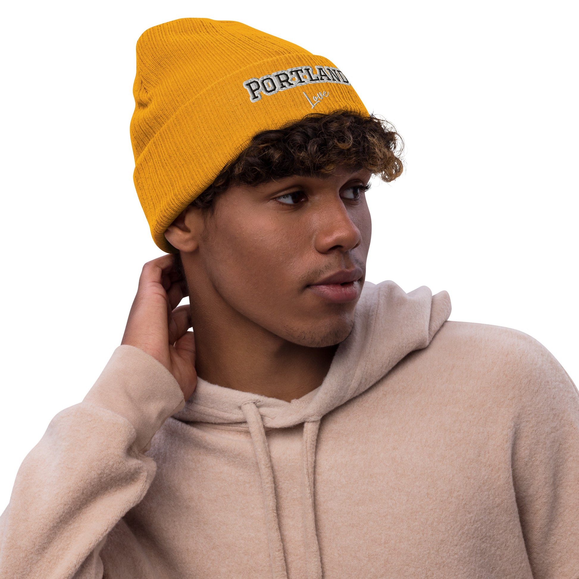 Block Style Ribbed Knit Beanie  image 3
