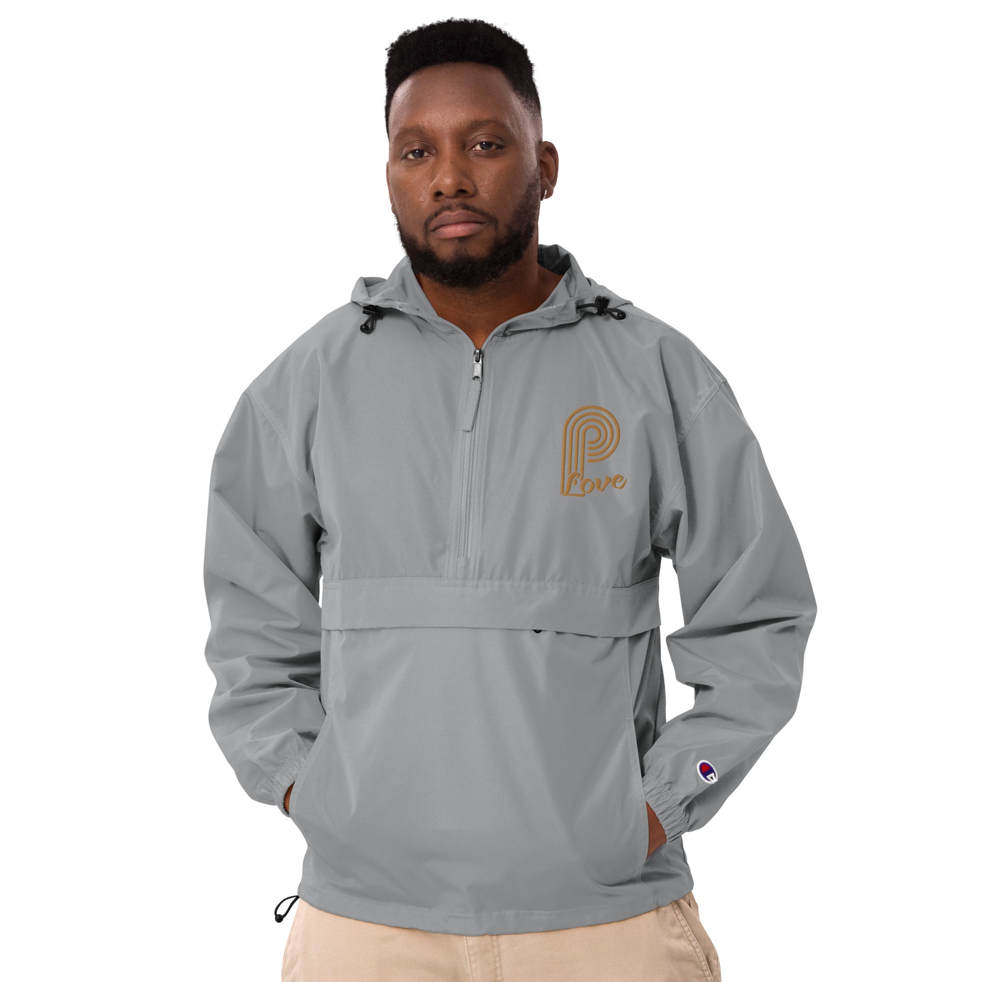 P-Love (Gold) Embroidered Champion Packable Jacket image 10