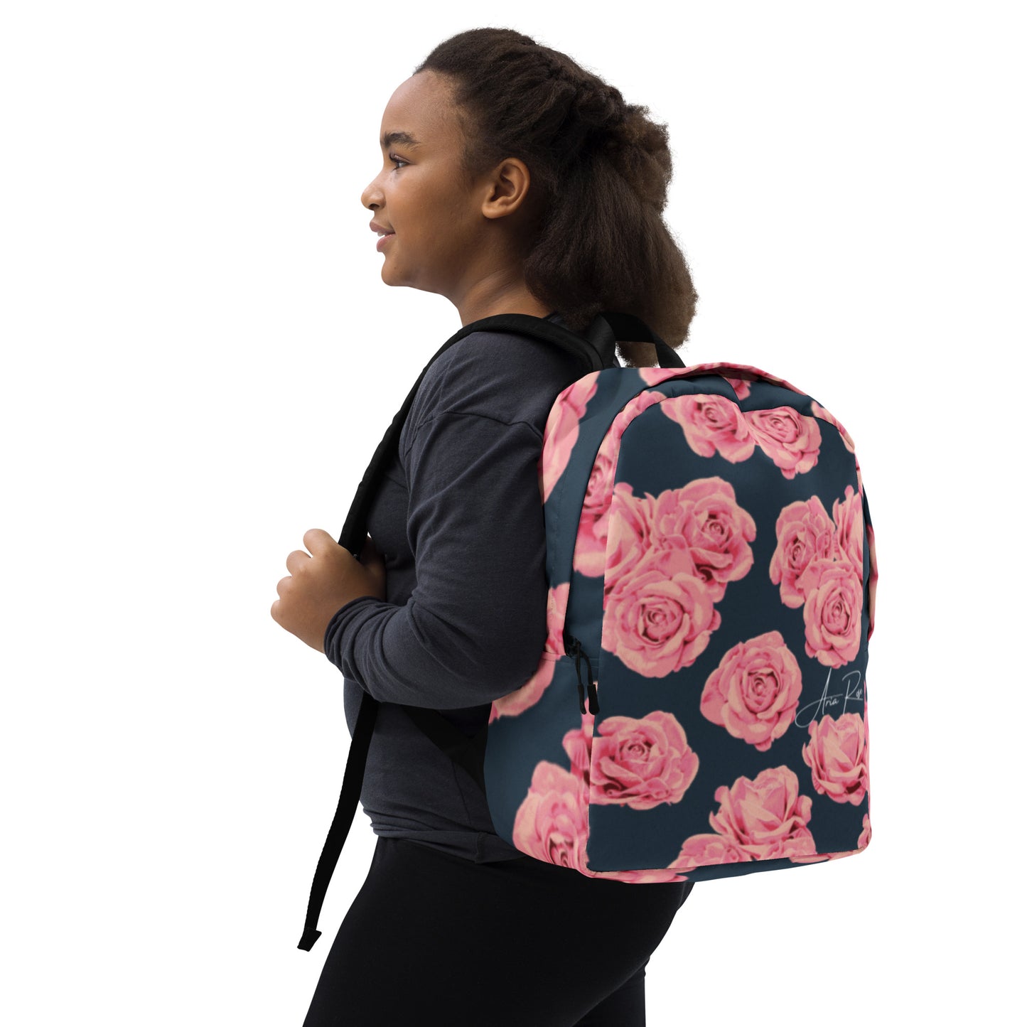 Aria Rose Flower Minimalist Backpack image 4