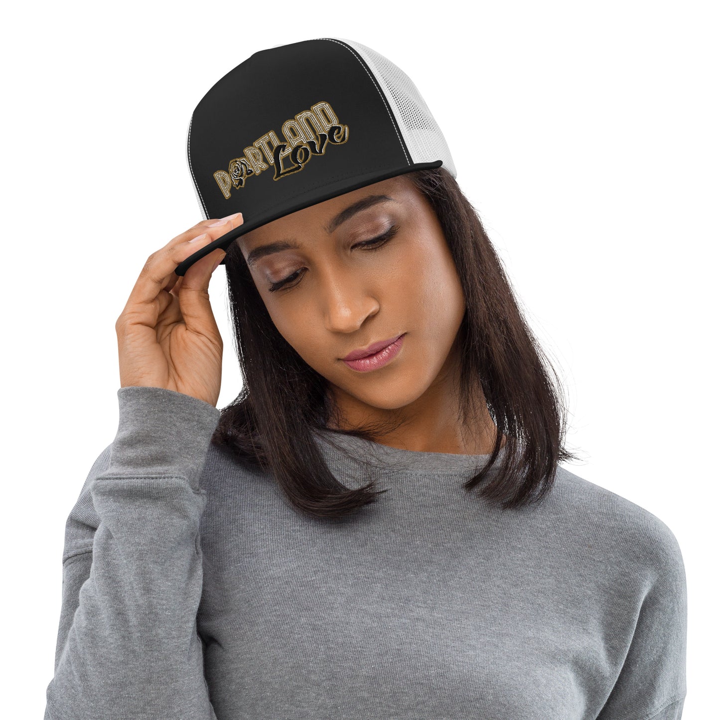 Original Portland Love Gold Trucker Cap image 4