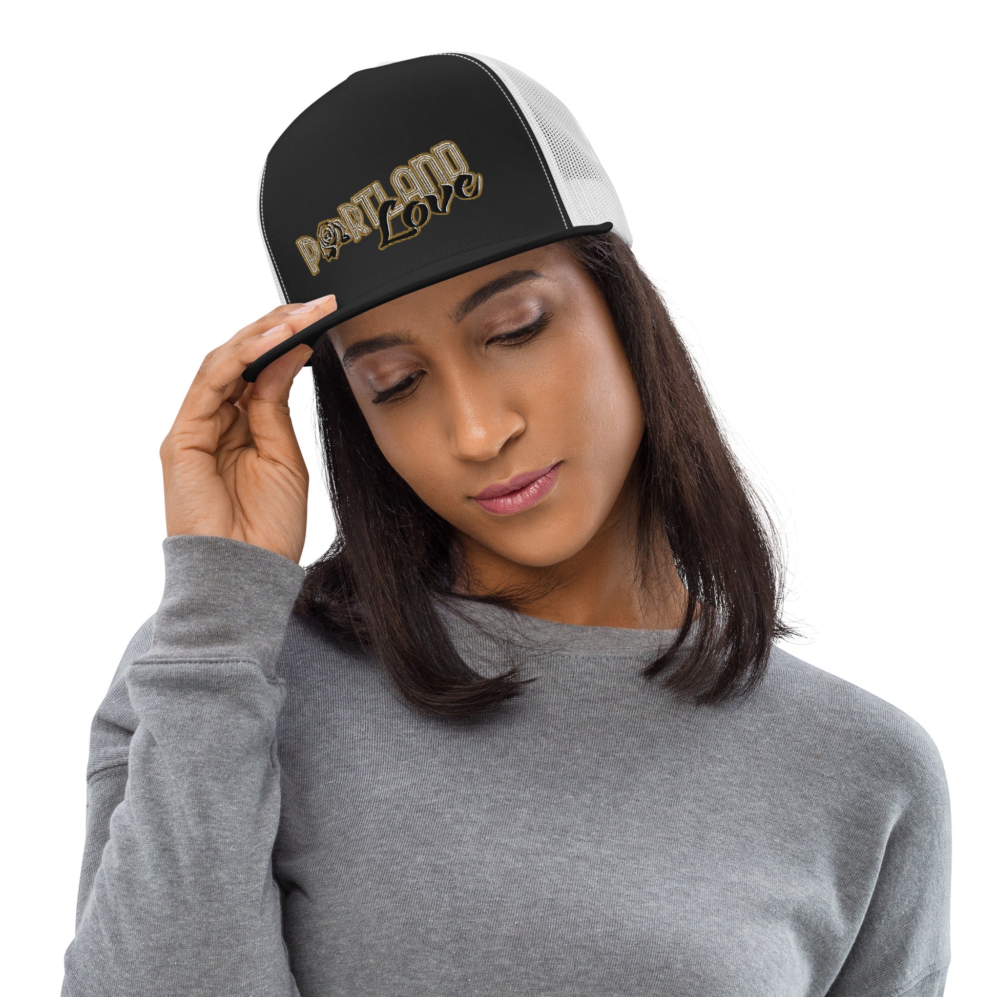 Original Portland Love Gold Trucker Cap image 4