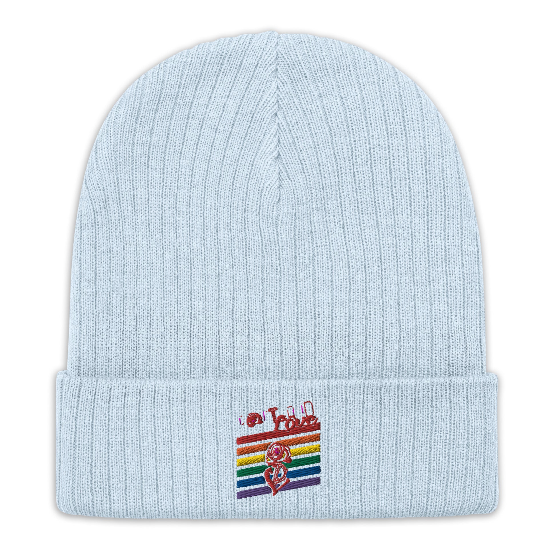 Rainbow Ribbed Knit Beanie image 7