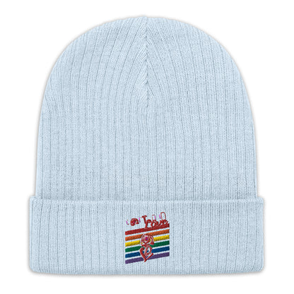 Rainbow Ribbed Knit Beanie image 7